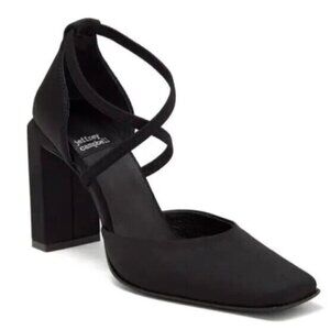 Jeffrey Campbell Popular Square-Toe Heel Pump in Black Neoprene Size 8 New